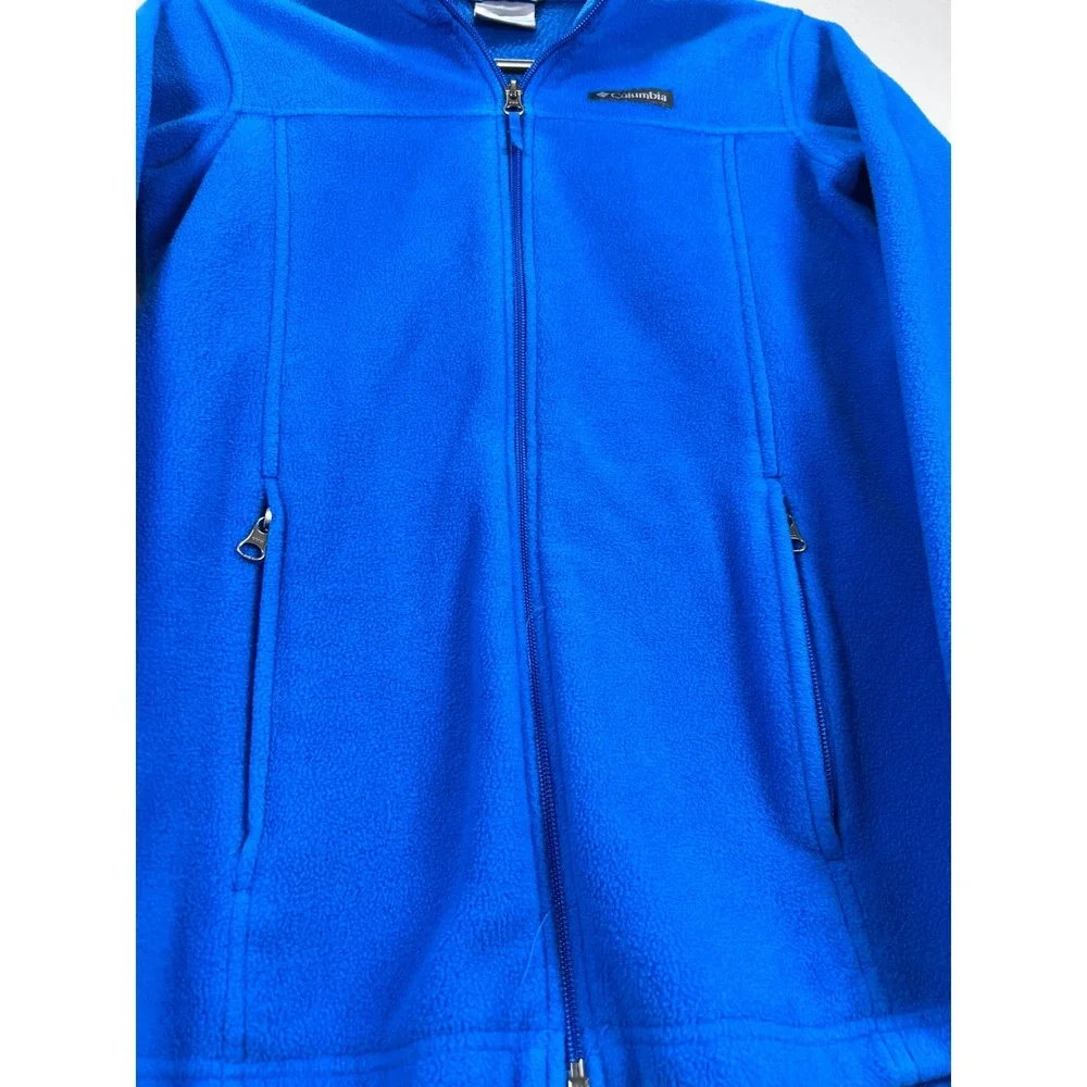 Columbia Fleece‎ Jacket Full Zip Pockets Cozy Warm Blue Coat kids L 14/16